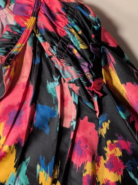 Haptics Women's Black Multicolor Floral V-Neck Blouse - Picture 9 of 10